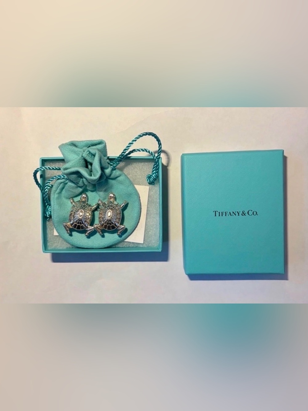 Tiffany & Co. Vintage Turtle Tortoise Clip-On Earrings Sterling Silver 925 Rare